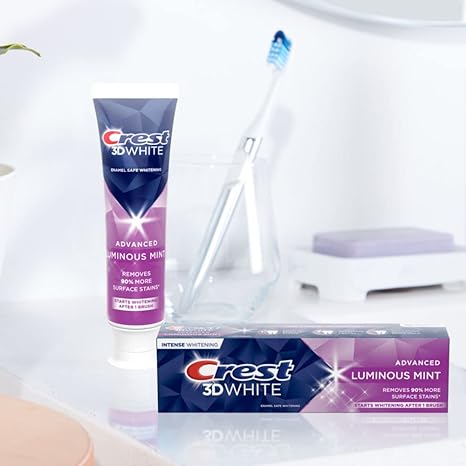 Crest 3D White Toothpaste, Advanced Luminous Mint, Teeth Whitening Toothpaste