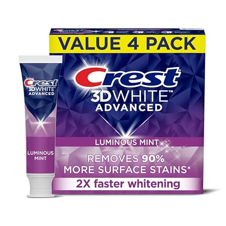 Crest 3D White Toothpaste, Advanced Luminous Mint, Teeth Whitening Toothpaste