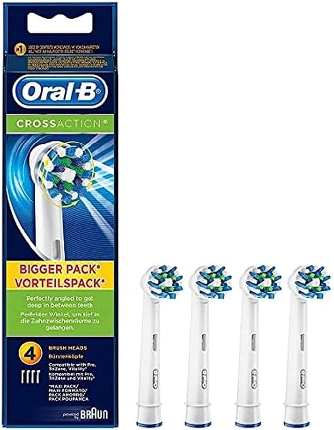 Oral-B Cross Action Heads, 4 Count (Pack of 1)